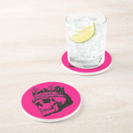 Vintager Schädelkönig mit Crown Drink Untersetzer
