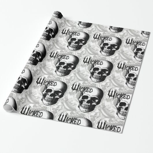 Vintager Schädelkopf Geschenkpapier (Ungerollt)