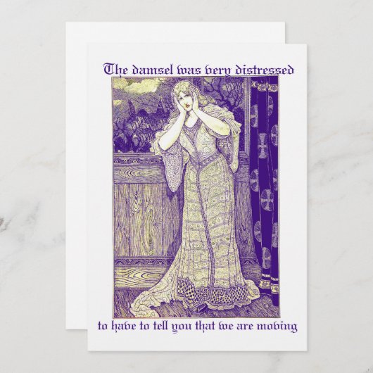 Vintager Schaden im Notfall Adresswechsel Karte (Vorne/Hinten)