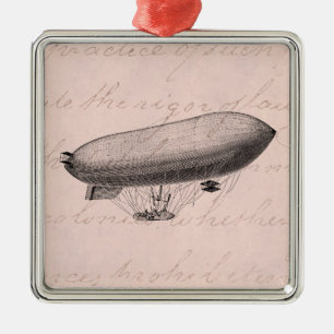 Vintager schalldichte Zellealter Zeppelin-Retro Silbernes Ornament