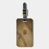 Vintager schauender Baseball mit Gepäckanhänger (Vorderseite vertikal)