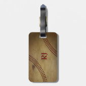 Vintager schauender Baseball mit Gepäckanhänger (Rückseite vertikal)