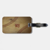 Vintager schauender Baseball mit Gepäckanhänger (Rückseite horizontal)