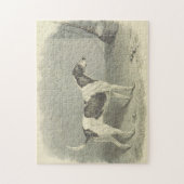 Vintager Schauhund, Eimer, Puzzle aus Broom (Vertikal)