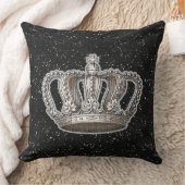 Vintager Schein Prinzessin-Crown Black Faux Kissen (Decke)