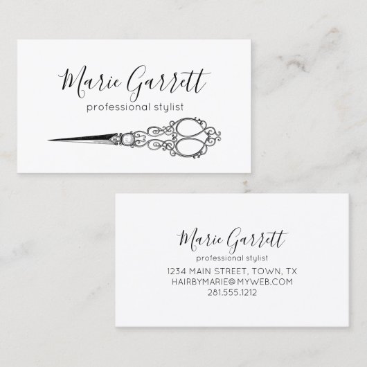 Vintager Scheren Visitenkarte (Vorne/Hinten)