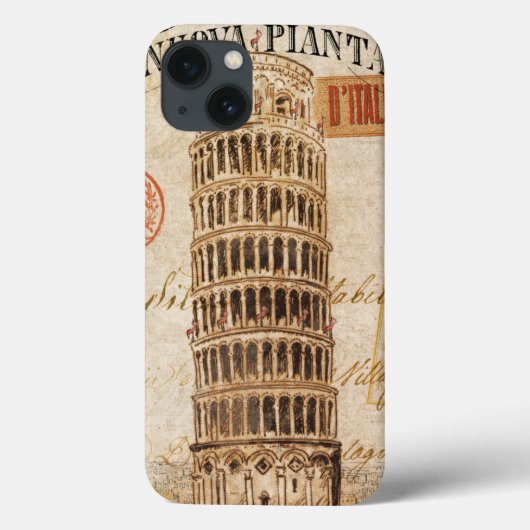 Vintager Schießturm von Pisa Case-Mate iPhone Hülle (Rückseite)