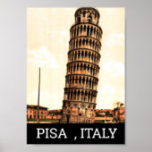Vintager Schießturm von Pisa - Italien Poster (Vorne)
