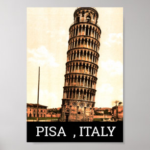 Vintager Schießturm von Pisa - Italien Poster