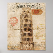 Vintager Schießturm von Pisa Poster (Vorne)
