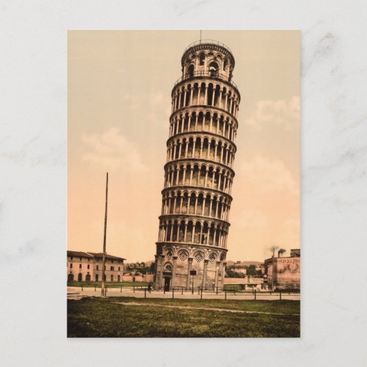 Vintager Schießturm von Pisa Postkarte (Vorderseite)