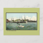Vintager Schiffswerft Charlestown MA Postkarte (Vorderseite)