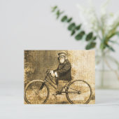 Vintager Schimpanse auf einem Fahrrad Postkarte (Stehend Vorderseite)