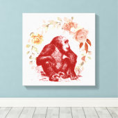 Vintager Schimpanse Leinwanddruck (Insitu (Holzboden))