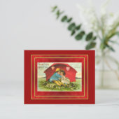 Vintager Schirm Liebe Valentine Postkarte (Stehend Vorderseite)