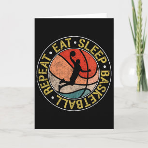 Vintager Schlaf Sketch Wiederholung Retro Dunking Karte