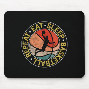 Vintager Schlaf Sketch Wiederholung Retro Dunking Mousepad