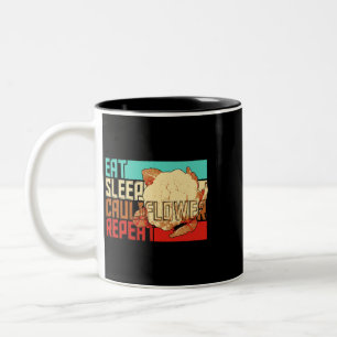 Vintager Schlaf Wiederholung Blumenkohl Zweifarbige Tasse