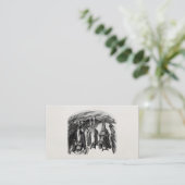 Vintager Schläger 1800s Fliegenfox-Schläger Visitenkarte (Stehend Vorderseite)