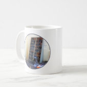 Vintager Schlammkutter in der Druckerei Kaffeetasse (Vorderseite Links)