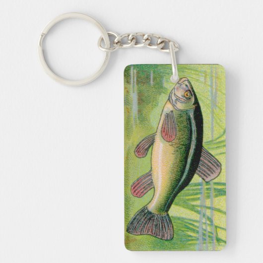 Vintager Schleie-Fisch-Druck Schlüsselanhänger (Vorderseite)
