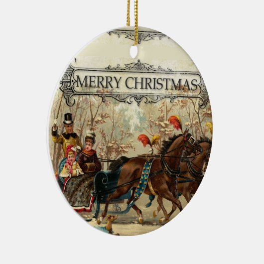 Vintager Schlittelweg Keramik Ornament (Rechts)