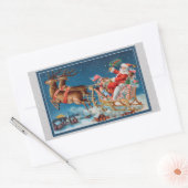 Vintager Schlitten aus Santa Rechteckiger Aufkleber (Umschlag)