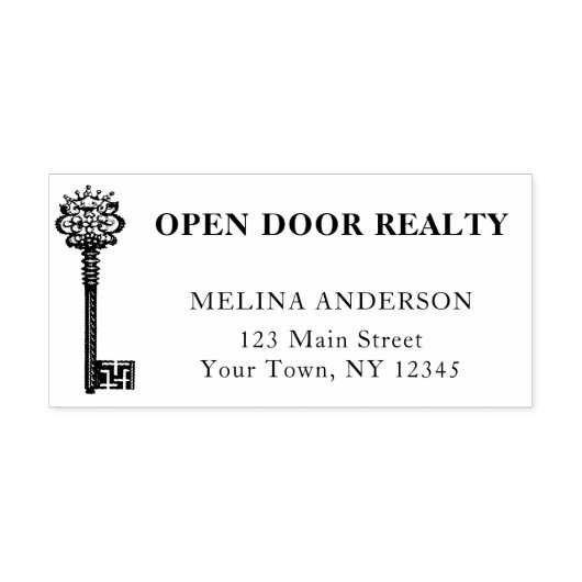 Vintager Schlüssel für das echte Anwesen Permastempel (Design)