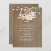 Vintager Schlüssel für Hochzeitsgäste Begleitkarte (Vorne/Hinten)