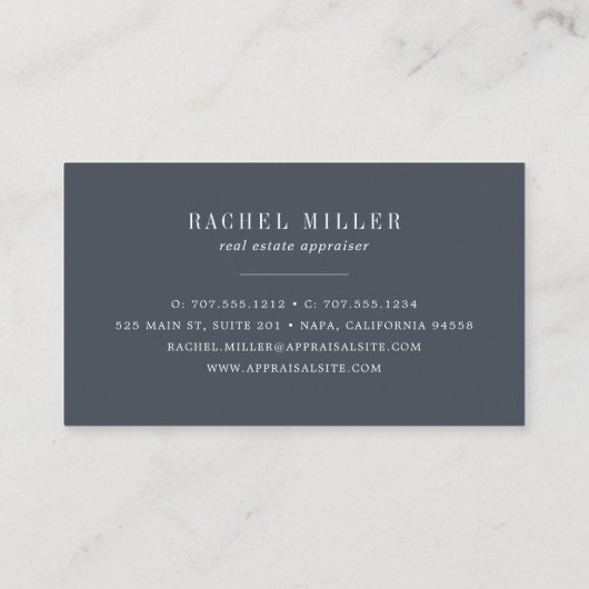 Vintager Schlüssel | Real Anwesen Appraiser Visitenkarte (Rückseite)