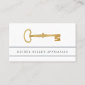 Vintager Schlüssel | Real Anwesen Appraiser Visitenkarte (Vorderseite)