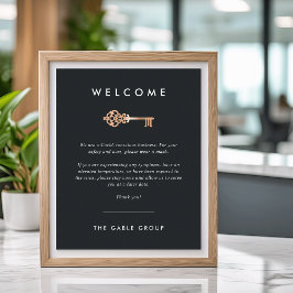 Vintager Schlüssel | Reale Anwesen Covid Safety Poster