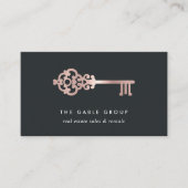 Vintager Schlüssel | ROSE | Foto Real Anwesen Visitenkarte (Vorderseite)