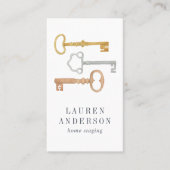 Vintager Schlüssel | Vertikale Zuhause-Stagierung Visitenkarte (Vorderseite)