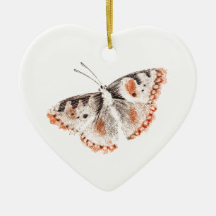 Vintager Schmetterling Alte Illustration Keramik Ornament