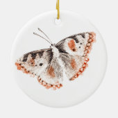 Vintager Schmetterling Alte Illustration Keramik Ornament (Hinten)
