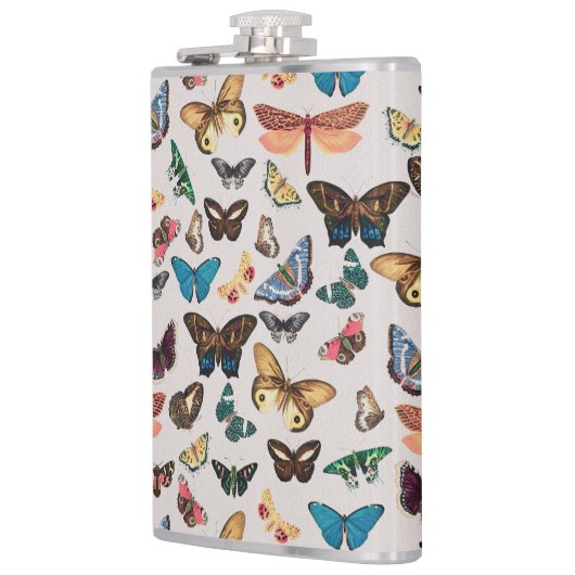 Vintager Schmetterling Ästhetik Flachmann (Links)