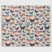 Vintager Schmetterling Ästhetik Geschenkpapier (Flach)