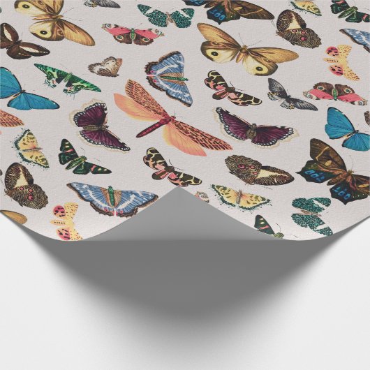 Vintager Schmetterling Ästhetik Geschenkpapier (Ecke)