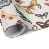 Vintager Schmetterling Ästhetik Geschenkpapier (Rolleneckpunkt)