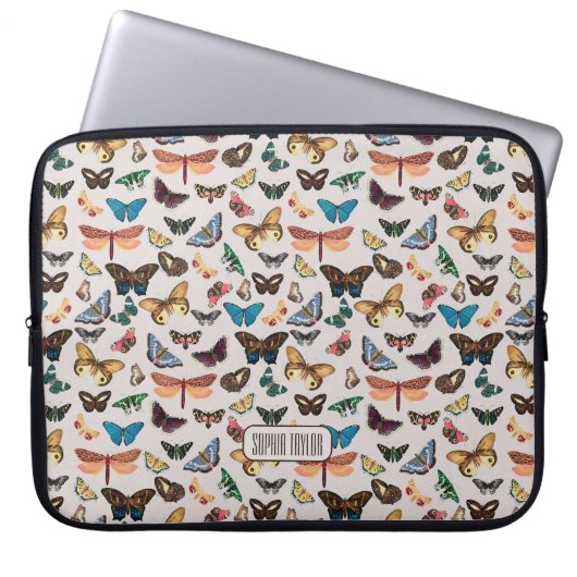 Vintager Schmetterling Ästhetik Laptopschutzhülle (Vorderseite)