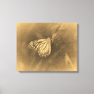 Vintager Schmetterling auf Blume Gewandte Leinwand