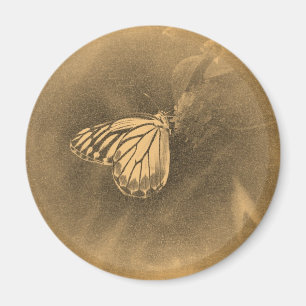 Vintager Schmetterling auf Blume - Magnete Magnet