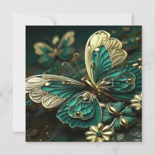 Vintager Schmetterling aus Grün und Gold