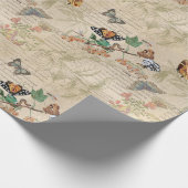 Vintager Schmetterling Botanische Ephemera Geschenkpapier (Ecke)