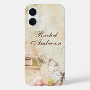 Vintager Schmetterling iPhone 16 Hülle