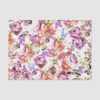 Vintager Schmetterling der rosa Rosen des Shabby Seidenpapier