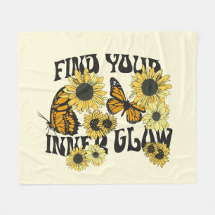 Vintager Schmetterling Finden Sie Ihren inneren Fleecedecke