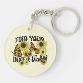 Vintager Schmetterling | Finden Sie Ihren inneren Schlüsselanhänger (Rückseite)