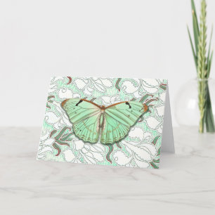 Vintager Schmetterling Florals Art Note Card Karte